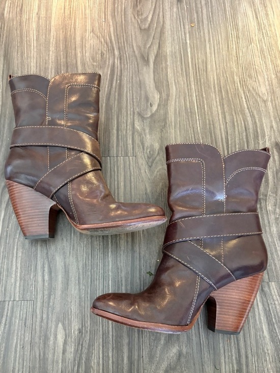 Frye Shoes - Frye Brown Leather Heeled Boots